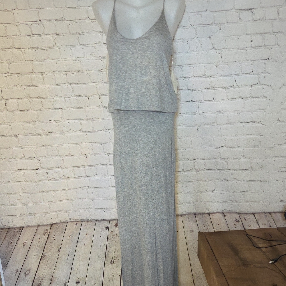 Gray Sleeveless Maxi Dress